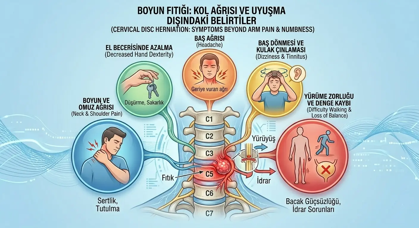 Boyun Fıtığı Kol Ağrısı ve Uyuşma Dışında Hangi Belirtileri Verir?